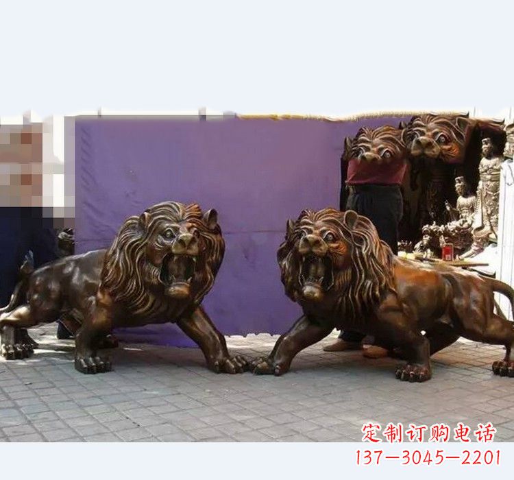 福建中领雕塑精心打造的正宗西洋狮子铜雕,表面…