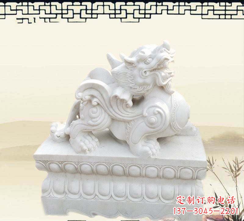 福建精美貔貅石雕雕塑,烘托家门口的神秘感
