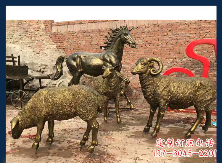 福建中领雕塑|绵羊公园动物铜雕,让自然之美永存