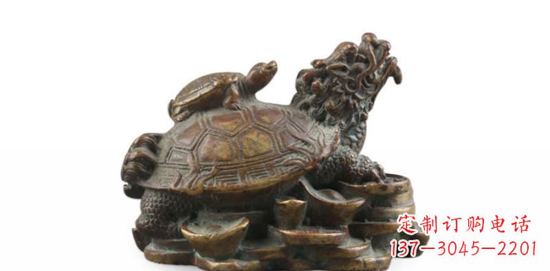 福建雕塑非凡,铜雕龙龟母子精美