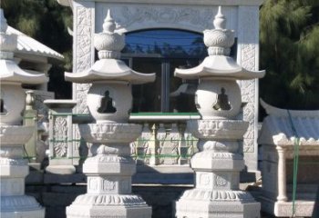 福建汉白玉公园灯笼雕塑