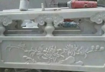 福建汉白玉花朵浮雕栏板