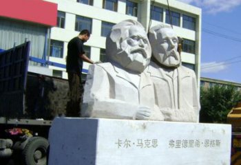 福建汉白玉马克思与恩格斯雕塑--让爱情延续