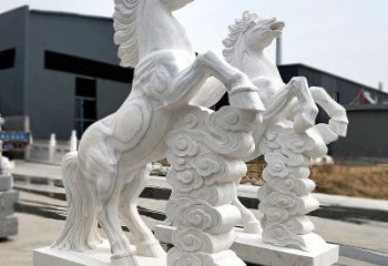 福建精美马踏祥云石雕，栩栩如生