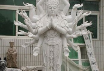 福建汉白玉千手观音雕塑，精致细腻，深具宗教意义
