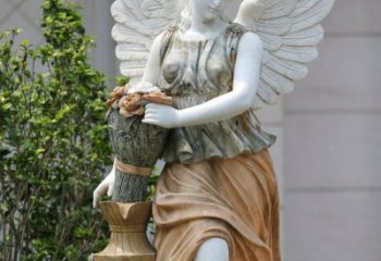 福建精致高雅的汉白玉天使雕塑
