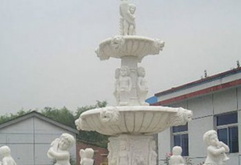 福建汉白玉天使大型喷泉石雕