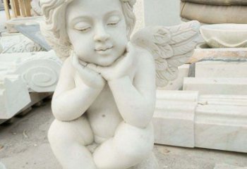 福建汉白玉小天使西方儿童石雕，让孩子们拥有属于自己的天使