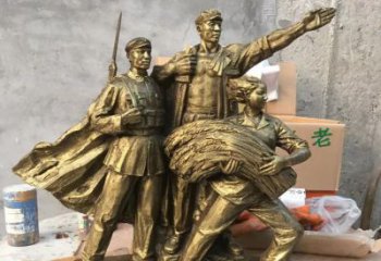 福建中领雕塑精心打造的红军战士铜雕