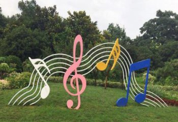 福建领雕塑：外观精美的不锈钢音符雕塑