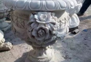 福建花朵浮雕欧式花钵石雕