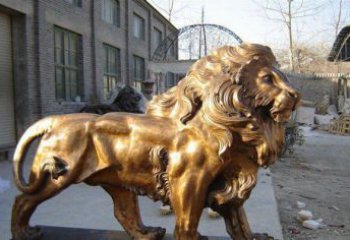 福建黄铜精美西洋狮子铜雕