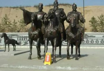 福建中领雕塑：骑马广场铜雕作品