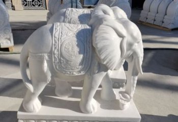 福建看门石雕大象，精致雕塑工艺的经典之作