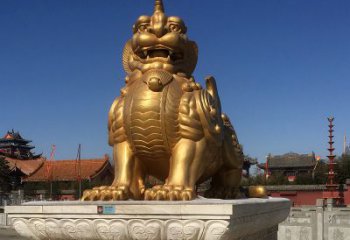 福建鎏金獬豸铜雕，为您提供精美的景观雕塑