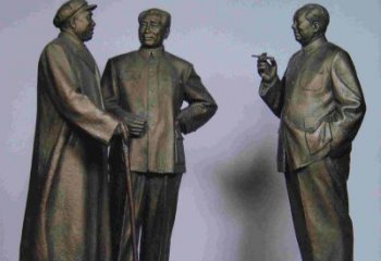 福建标题:伟人朱德毛主席铜雕——传承毛主席精神