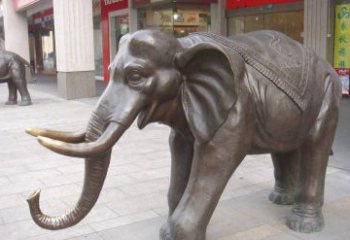 福建祥和如意的铜制大象雕塑