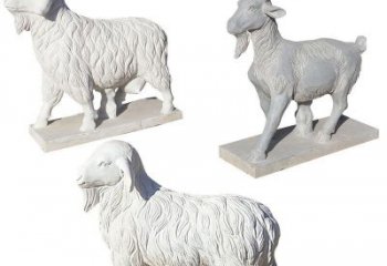 福建绵羊石雕公园动物雕塑-精致耐用的绵羊雕塑