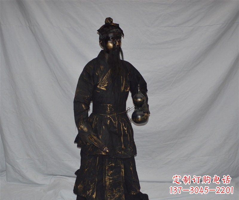 福建拿着葫芦的道士古代人物铜雕