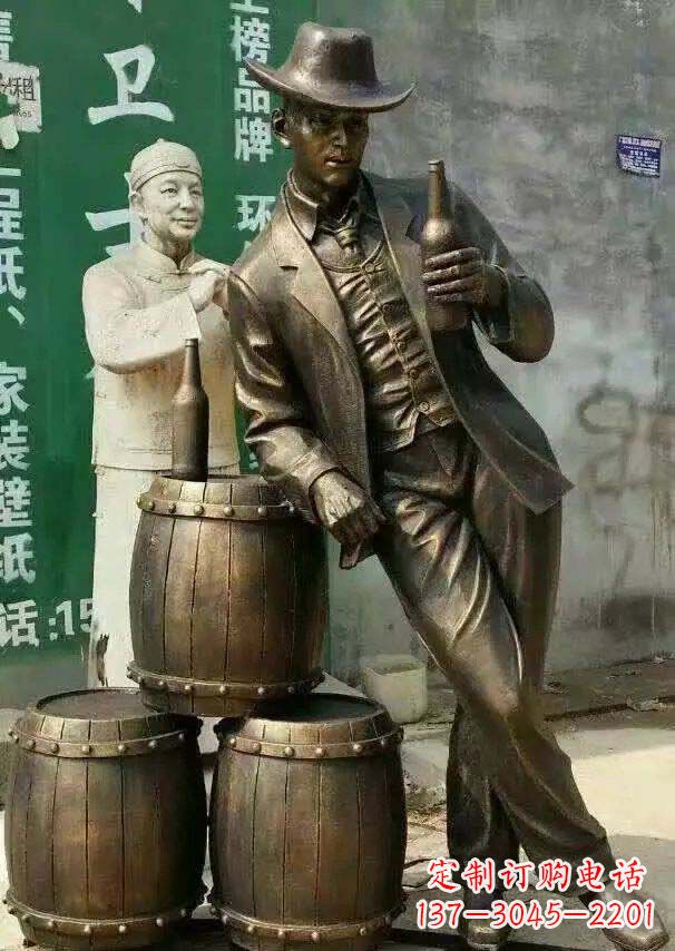 福建精美高雅的牛仔铜雕