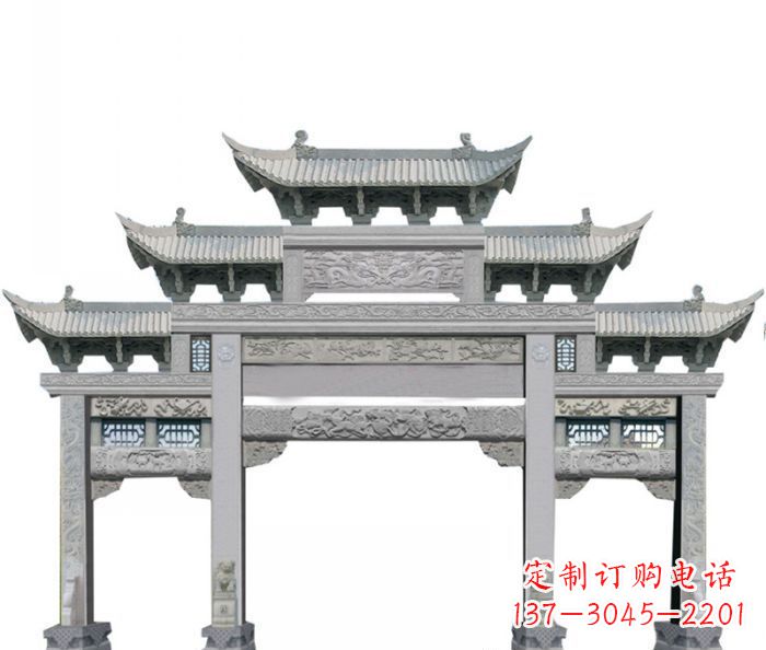 福建中领雕塑定制式牌坊石雕
