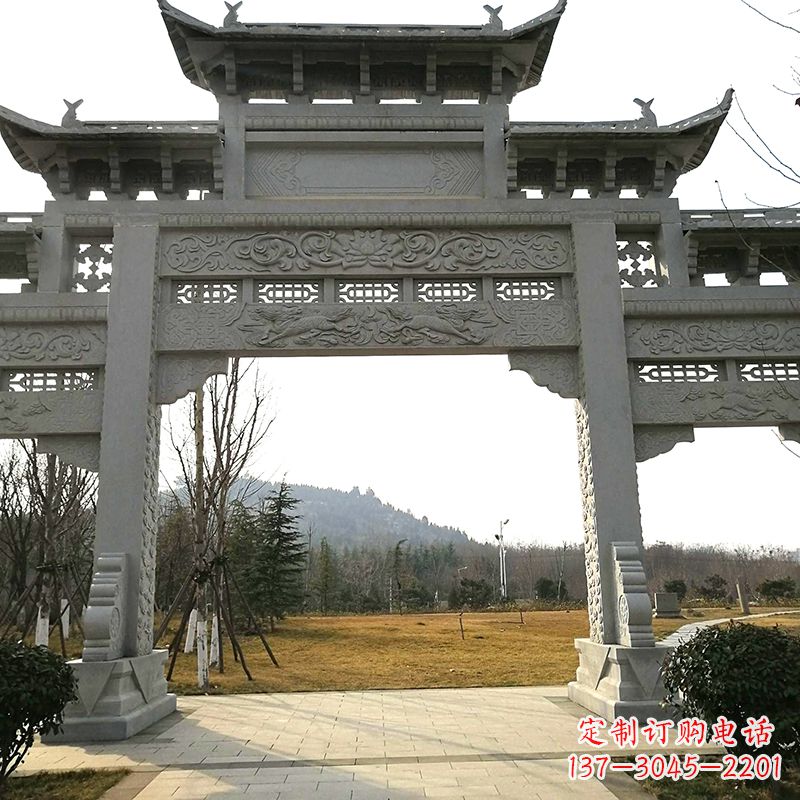 福建中领雕塑：精致石牌坊雕塑