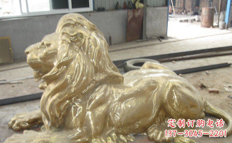 福建趴着的西洋狮子铜雕 (4)
