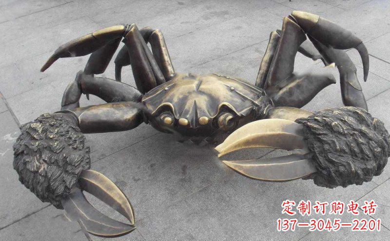 福建中领雕塑以传统工艺出品的螃蟹铜雕,是杰出…