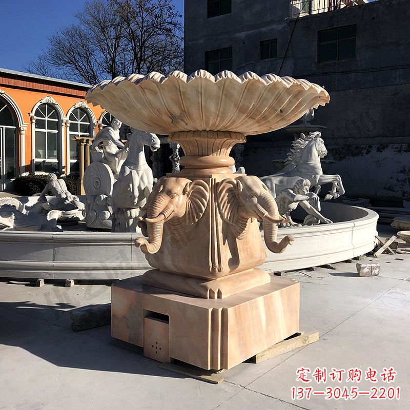 福建喷水大象喷泉雕塑