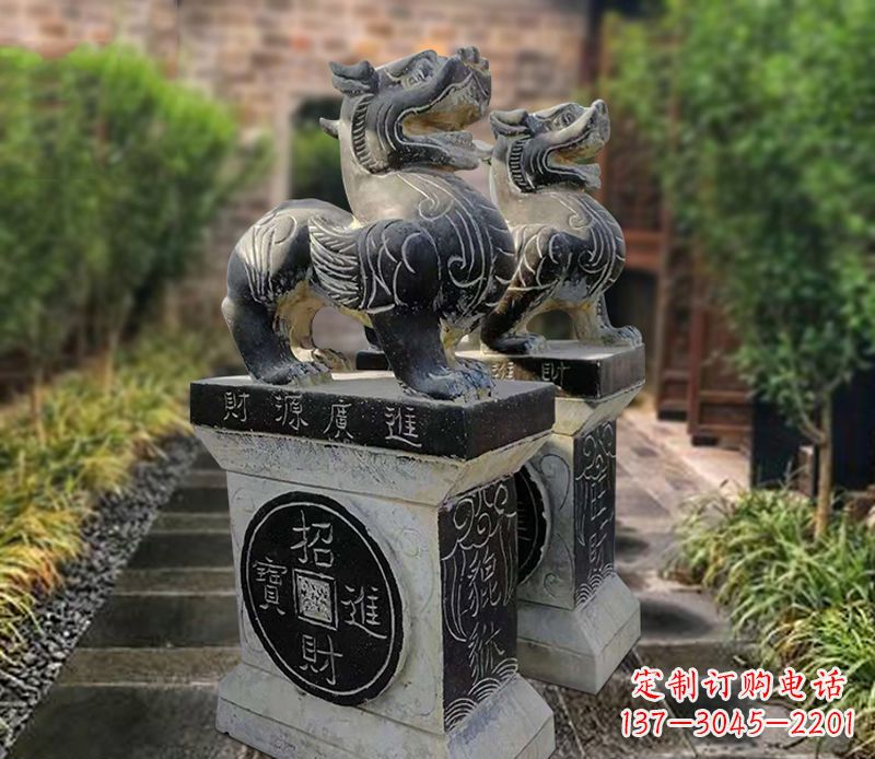 福建貔貅石雕小区看门雕塑