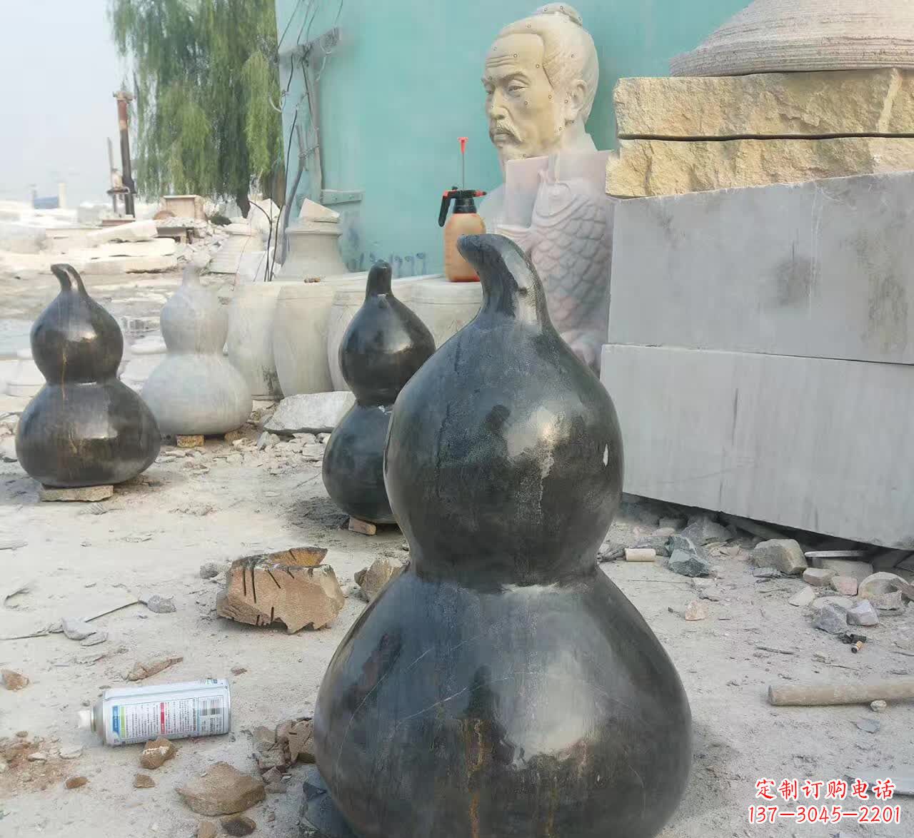 福建驱负能量的葫芦石雕塑