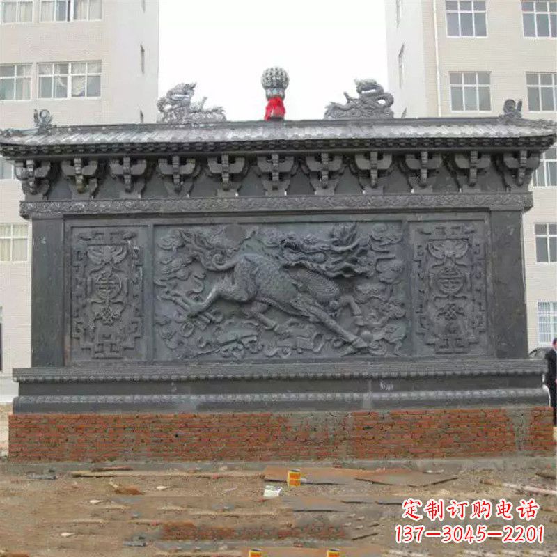 福建雕刻麒麟,融入风水影壁的艺术