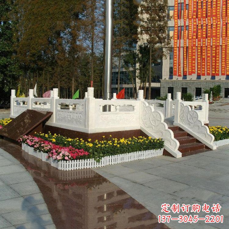 福建高端定制玉石汉白玉石雕广场升旗台