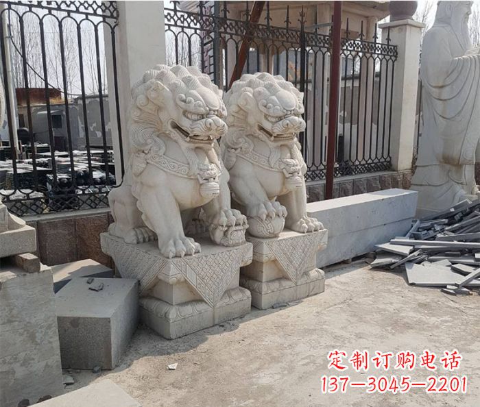 福建大理石狮子雕塑,充满豪迈气派