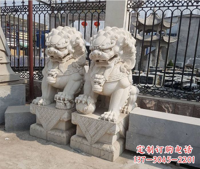 福建中领雕塑:精美大理石狮子雕塑
