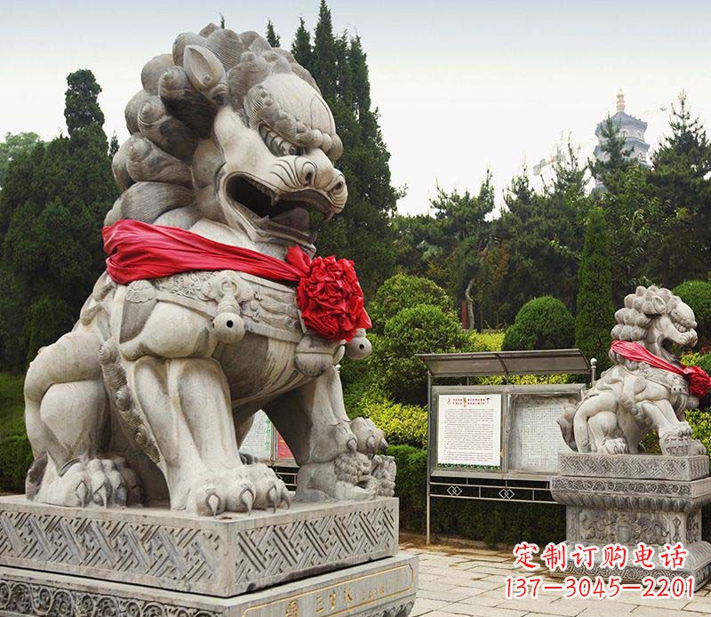 福建艺术精美大理石狮子雕塑