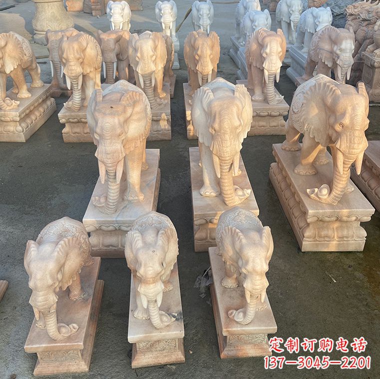 福建翘鼻大象石雕,传承经典浓烈之美