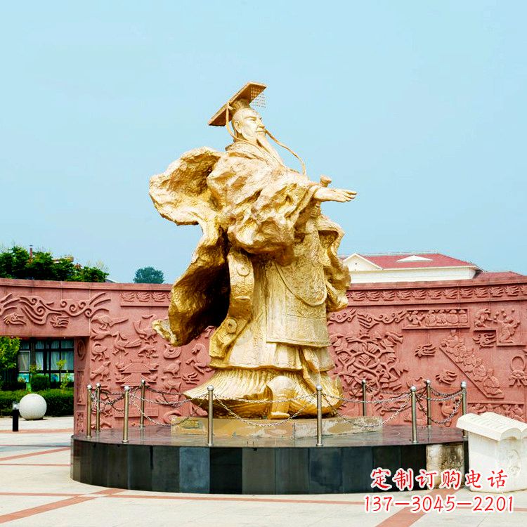 福建中领雕塑:秦始皇鎏金铜雕塑像