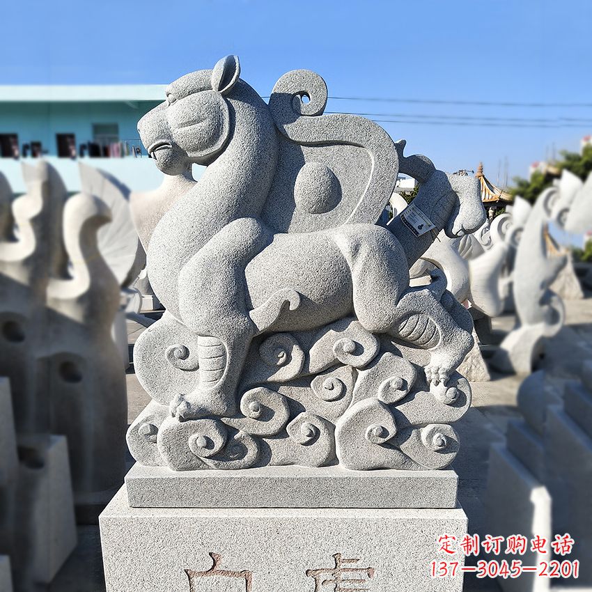 福建青龙白虎动物雕塑-上古四神兽石雕之白虎