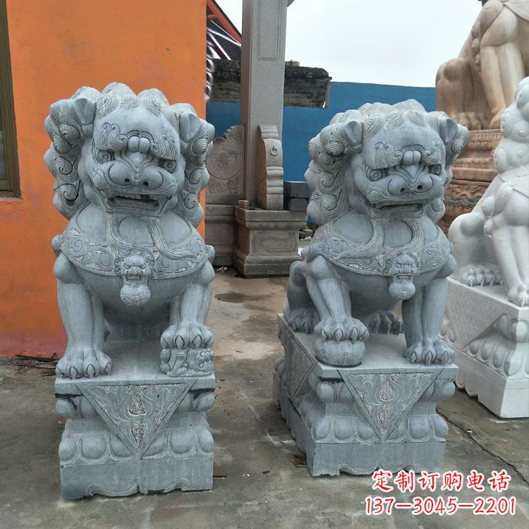 福建精美的青石北京小狮子雕塑