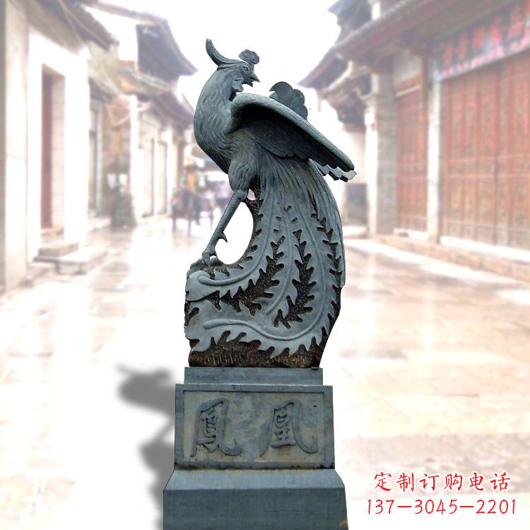 福建匠心之作——青石仿古凤凰雕塑