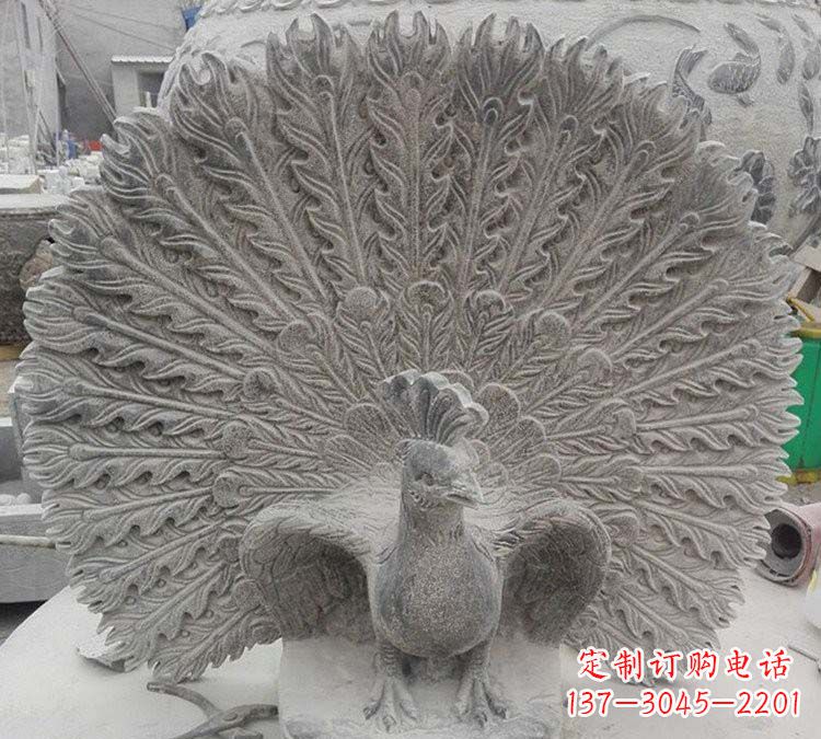 福建孔雀开屏石雕,艺术仿古风华