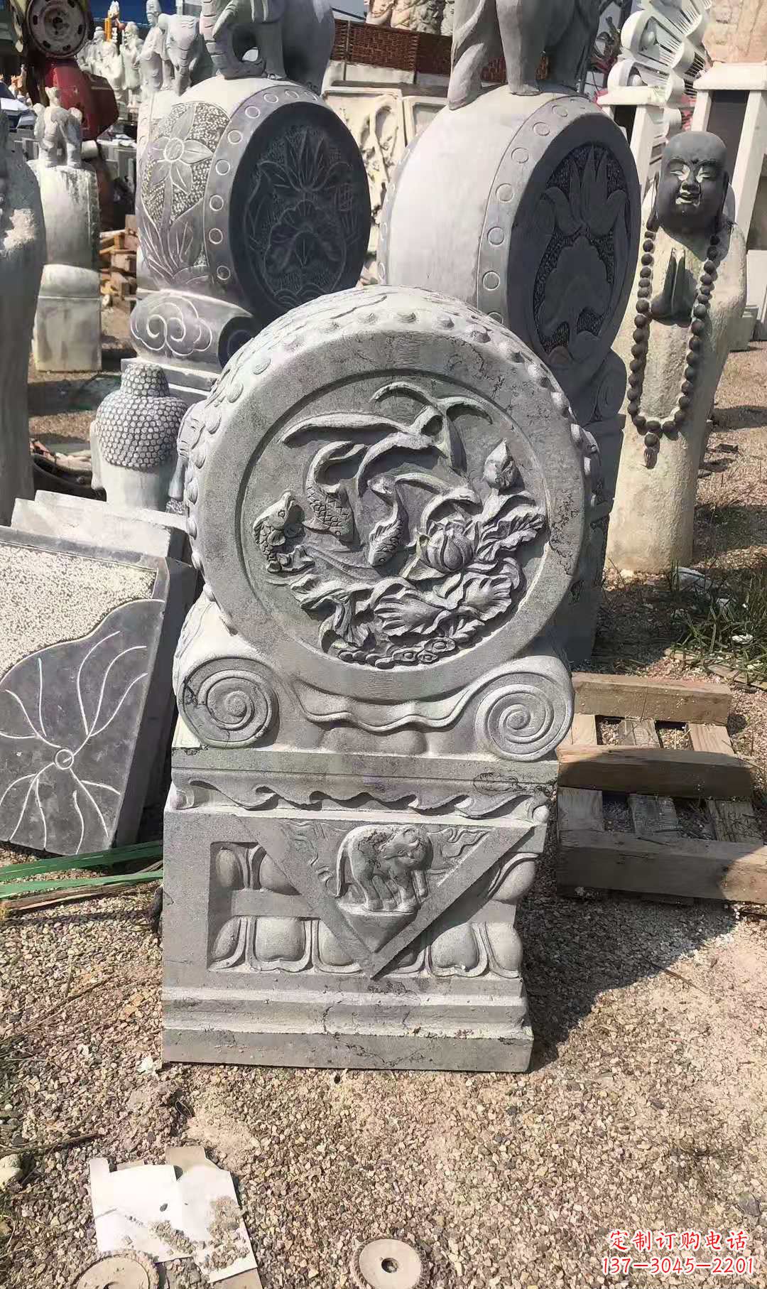 福建别具一格的门墩青石仿古雕塑