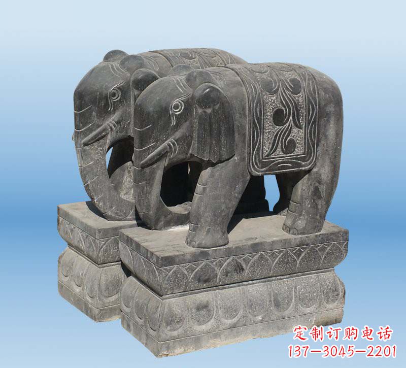 福建仿古石雕大象,雕刻出精美之美