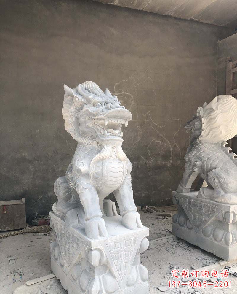 福建精致雕刻,青石仿古麒麟雕塑