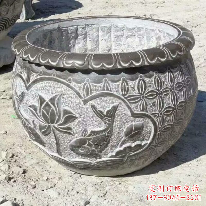 福建精致青石浮雕水缸,为您打造精美绝伦的定制雕塑