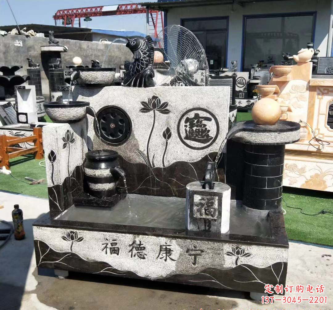 福建青石水池石雕——美丽水中景观
