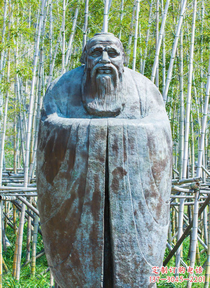 福建青铜孔子人像雕塑,真实还原历史智慧精神