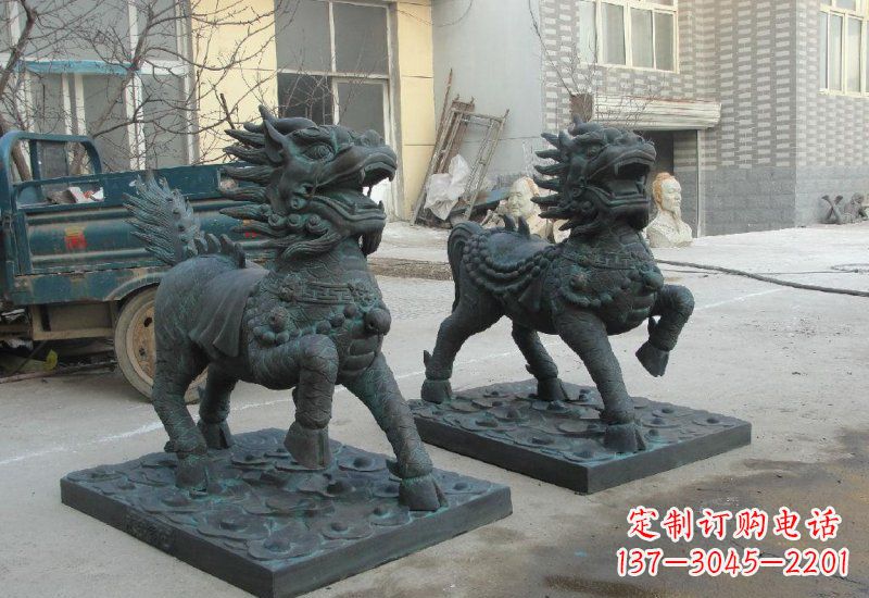 福建唯美雕塑:青铜立式麒麟