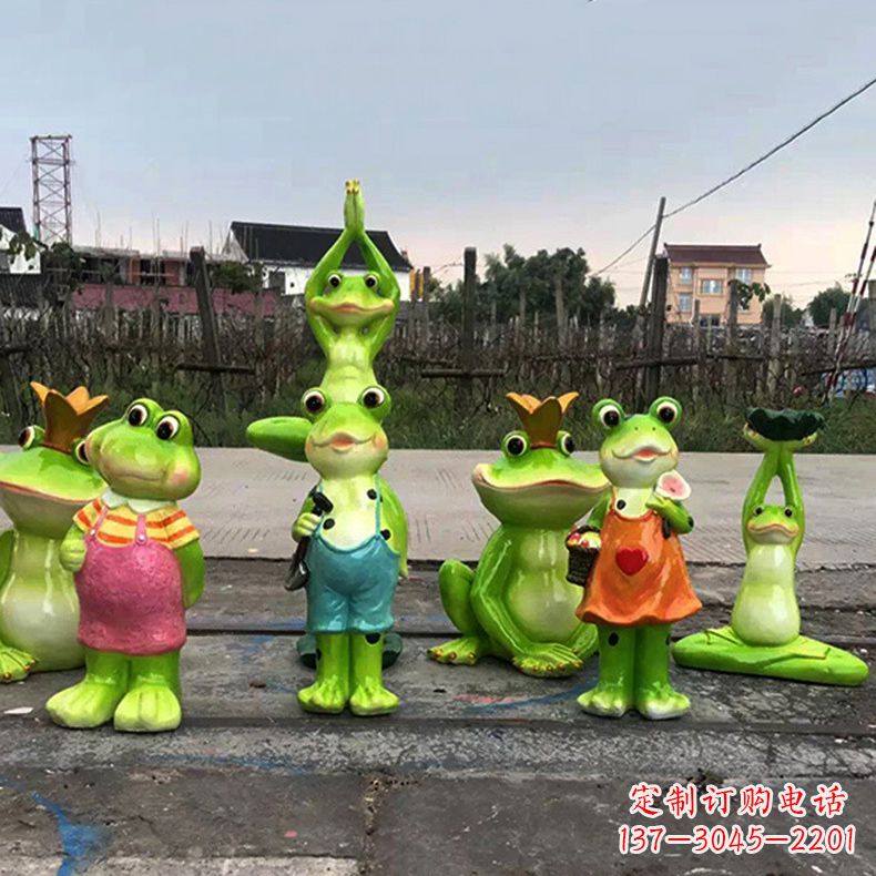 福建精美青蛙玻璃钢卡通雕塑
